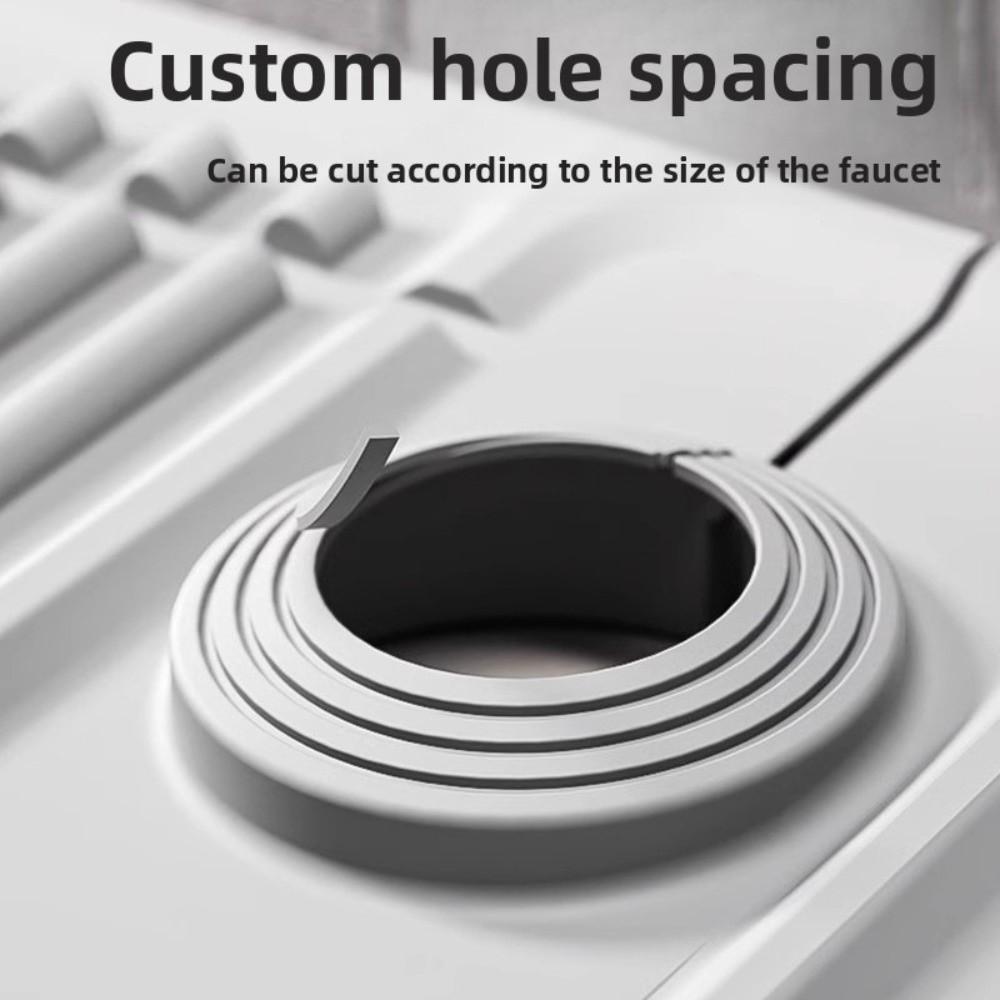 Durable 38*12cm Faucet Draining Mat Raised Edge Silicone Kitchen Sink Splash Guard Non Slip Waterproof Bathroom Draining Pad