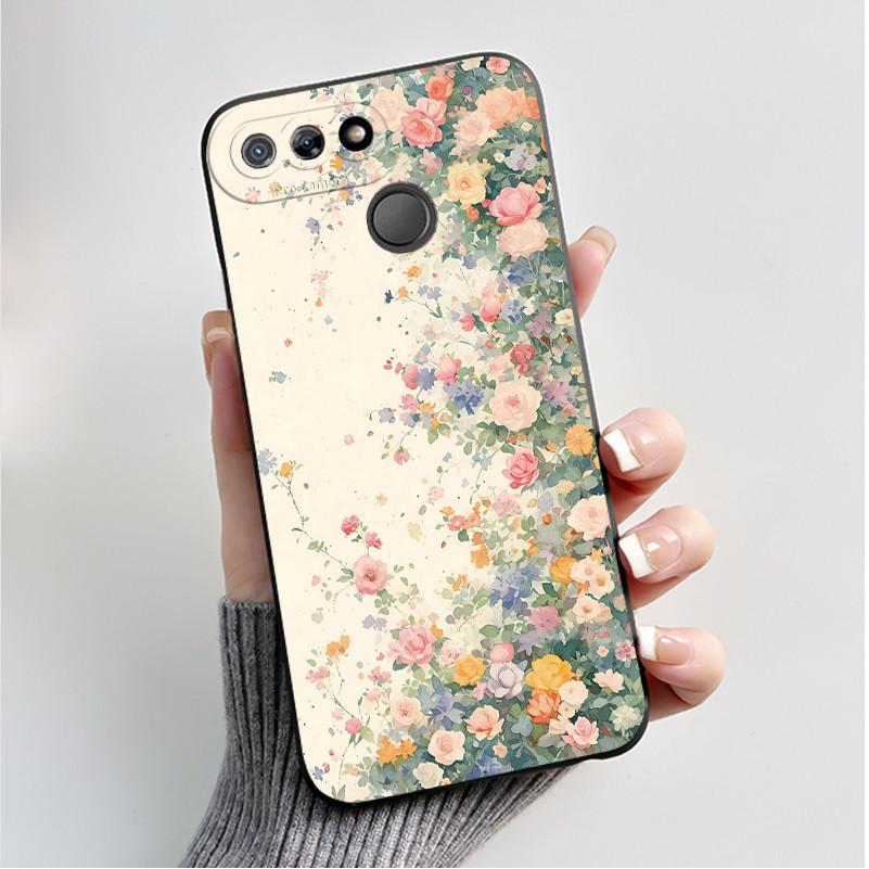 Printed Phone Case For Itel P15 A35 A25 PRO Fundas Capa Soft Silicone Black Shell for ITEL A25 Cover Cute Flower Cartoon Casing