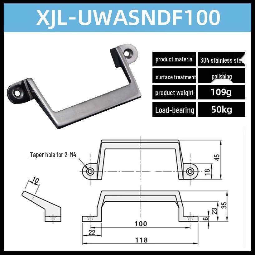 304 Stainless Steel Heavy-Duty Bow-Shaped Surface-Mounted Door Handle