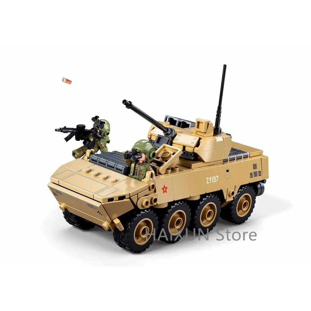 Sluban Set di Mattoncini Serbatoio Militare Veicolo Corazzato con Figure di Soldati Mattoncini Militari Giocattoli Educativi per Bambini