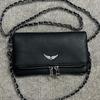 ZV Women's Classic Wing Rivet Shoulder Bag - Trendy, Versatile Small Square Chain Bag