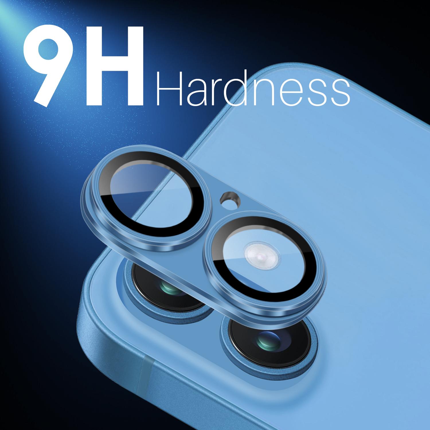 

NORTHJO For iPhone 16/16 Plus Matte Camera Lens Protector Integrated Metal+Tempered Glass Lens Film Black