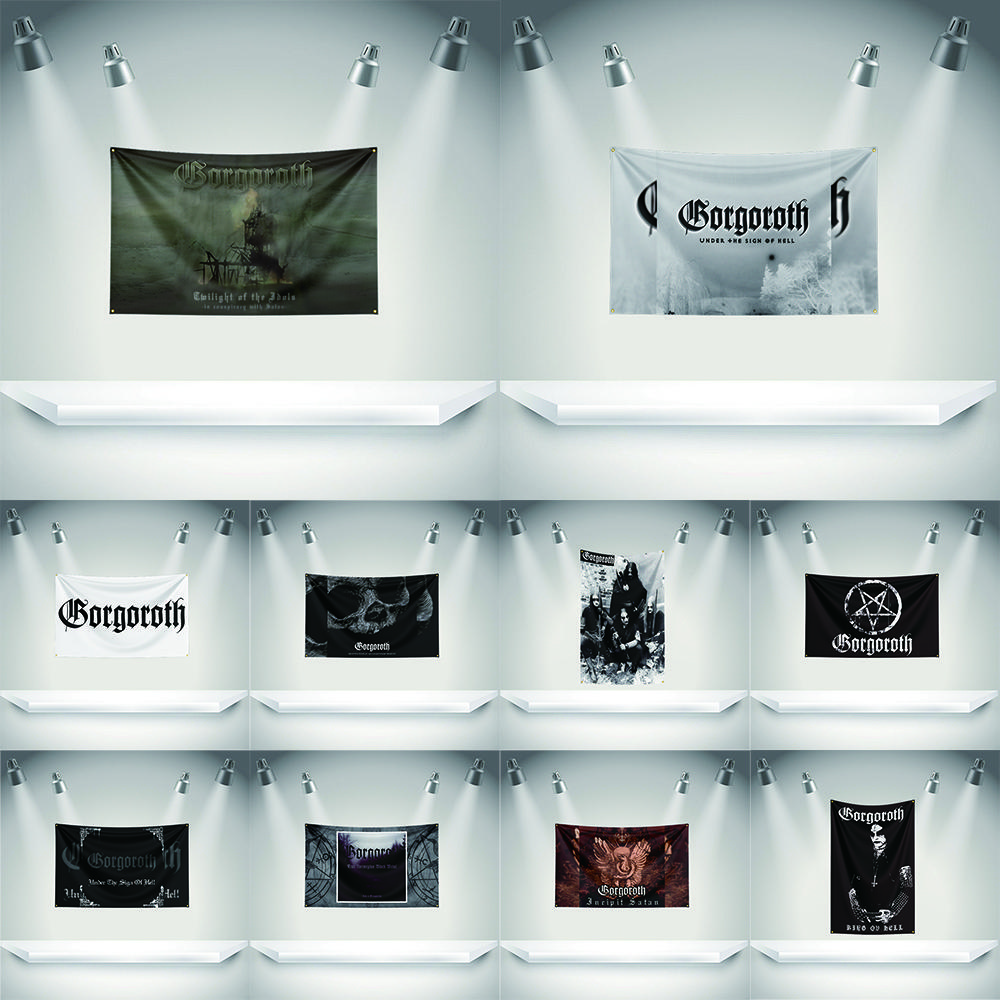 B-borgoroth Flag Rock Music Band Banner HD Printing Tapestry Exhibition, Music Band Fans, Garage Decor