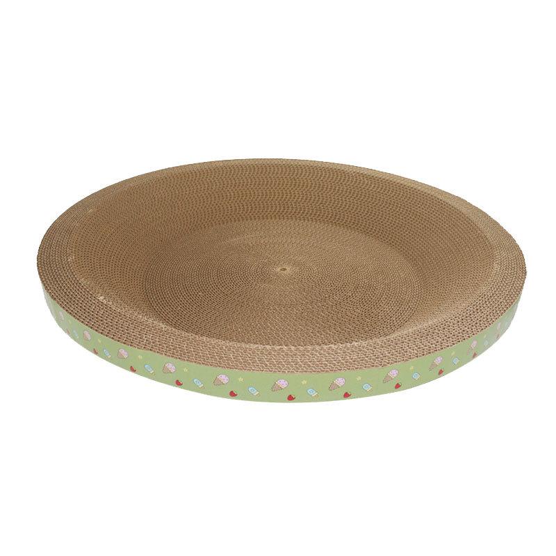 Прочный когтеточка-лежанка для кошек из гофрокартона с игрушкой Small 30*8 brown