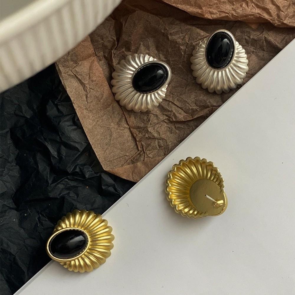 Geometric Oval Earrings Elegant Jewelry Vintage Drop Metal Earrings Party