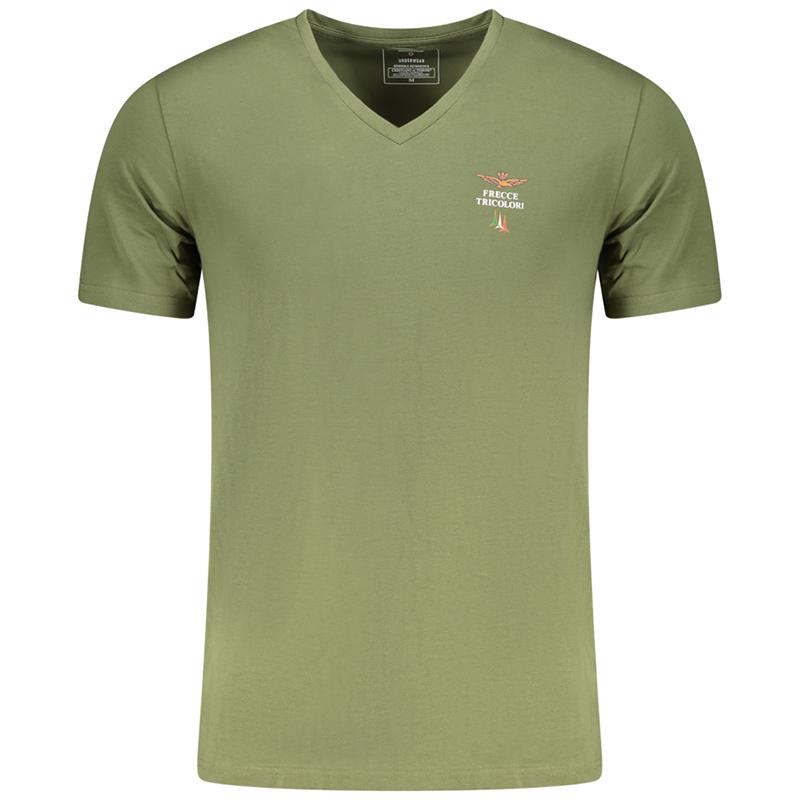 Aeronautica Militare Khaki T-Shirt Men' V-Neck T-Shirt Scoti006J508-07001