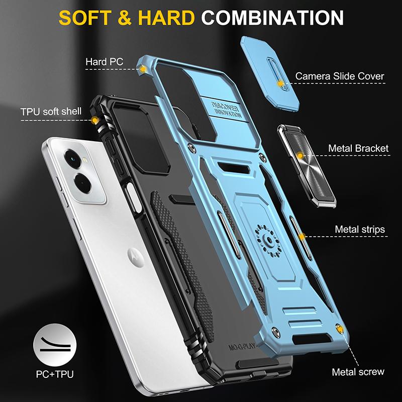 Armor Series Für Motorola Moto G Stylus 5G (2024) Hülle PC+TPU Linsenschutz Ständer Handyhülle