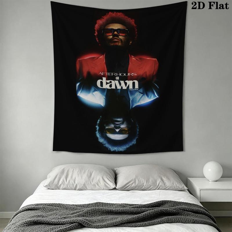 The Weeknd Wall Tapestry Aesthetic Wall Hanging Printed Fabric Blanket Decorative Tapestries for Bedroom Living Room Home Decor