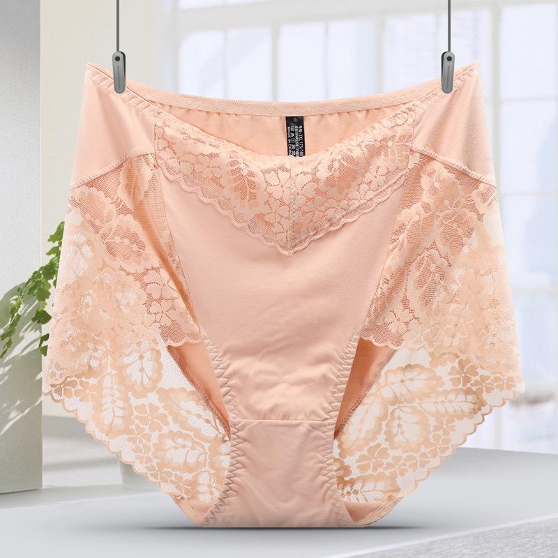Fat Plus Size Sexy Slips aus Spitze, hohe Taille, dreieckige Unterwäsche für Frauen, schmal geschnittene Höschen