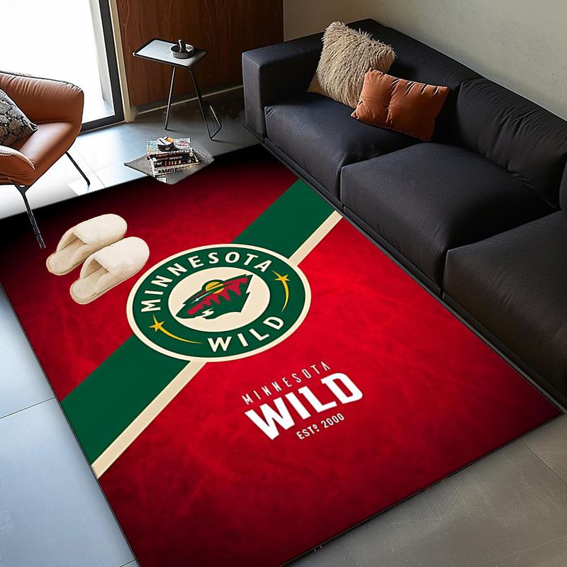 Minnesota-Wild Hockey Team Area Rug Suitable for Indoor And Outdoor,Carpets for Kitchens, Homes, Offices, Living Rooms,Home Decor,Christmas Gift