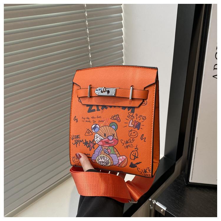 

Fashion cartoon pattern women s bag mobile phone bag 2025 new crossbody shoulder trend bag small square bag