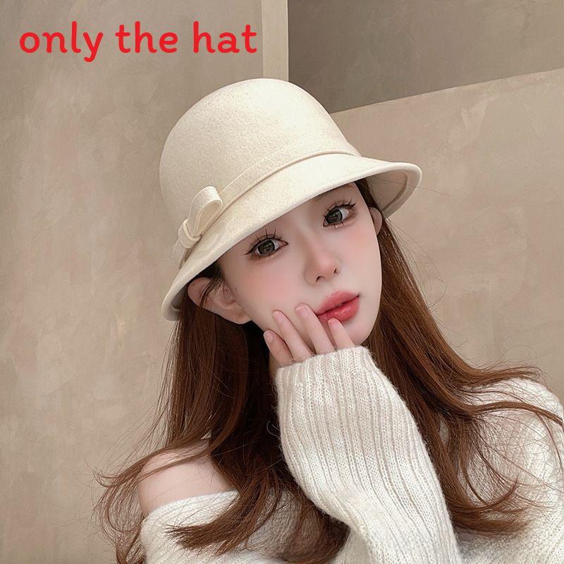 Classic Plush Hat With Butterfly Bow For Ladies Cold Weather Accessory