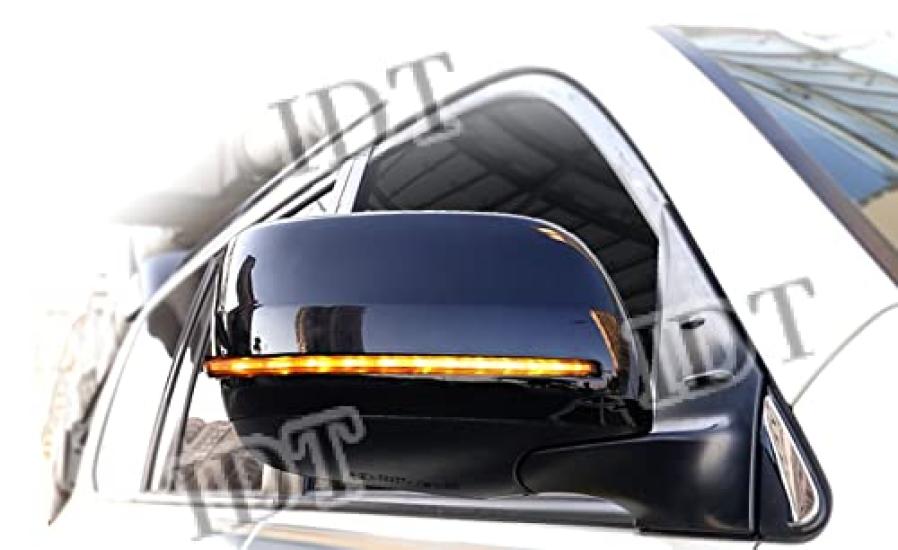 IDT Mini Cloth Included Toyota Land Cruiser 200 Series Prado 150 Series Black Sequential Turn Signal Door Mirror Cover Side Mirror Turn Signal Mirror