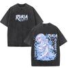 Hot Anime Bleach Rukia Kuchiki T Shirt Vintage Washed Streetwear Men Women Clothing Short Sleeve Casual 100% Cotton T-shirt Tops