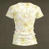 Women V Neck Short Sleeve Floral Print T Shirt Casual Loose Fit Top Lightweight Soft Fabric Comfortable Design for Daily Wear