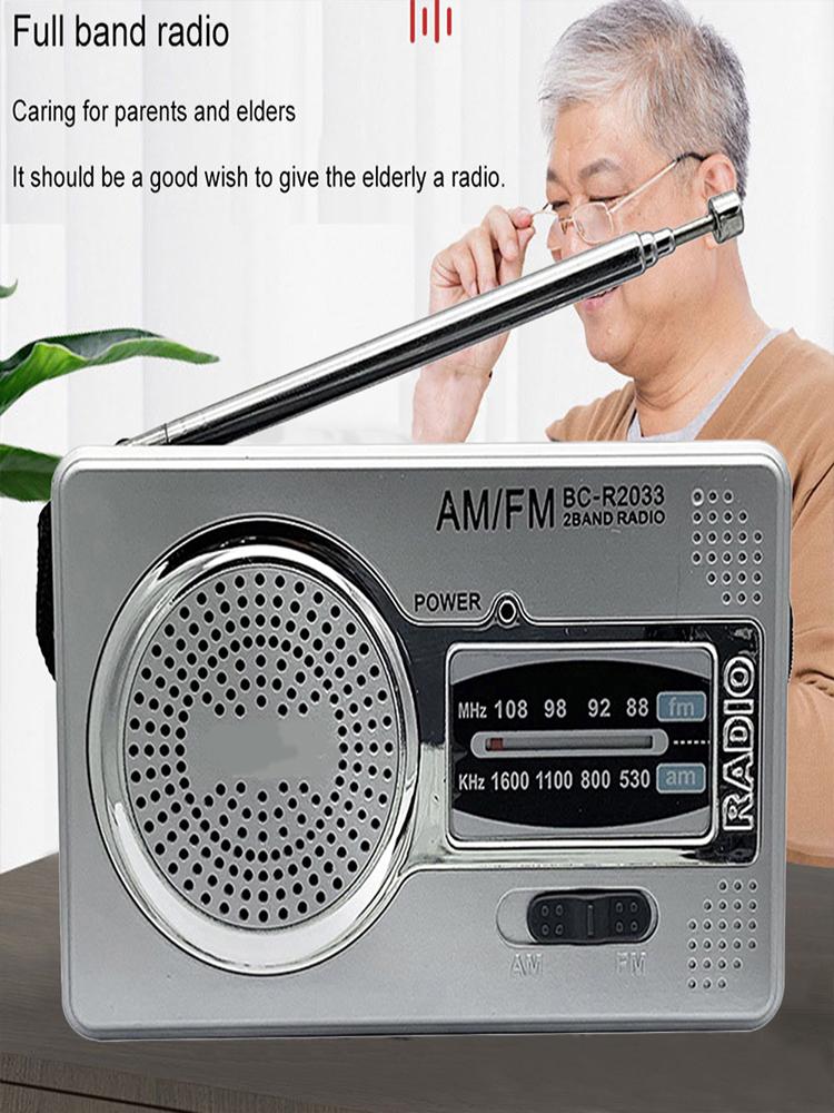 AM FM Mini Elder Radio Dual Band HiFi Elder Pointer Radio Battery Powered Pocket Pointer Radio 3.5mm Jack Telescopic Antenna