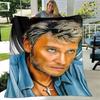 French rock star Johnny Hallyday print blanket picnic blanket vintage blanket home travel birthday gift bed blanket thin blanket