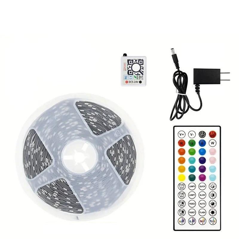 

Tira de luces LED RGB 5050 con control remoto y Bluetooth para decoracion de habitacion y fiestas