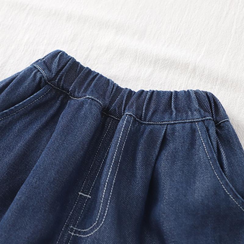 0-5-Year-old Boy's short sleeved set Children's round neck cartoon T-shirt casual denim shorts Comfortable clothes for baby boys