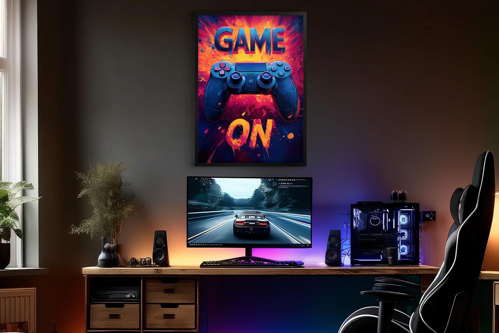 Nowoczesny Plakat w Ramie Obraz gamingowy Konsola X-Box Pad dla gracza