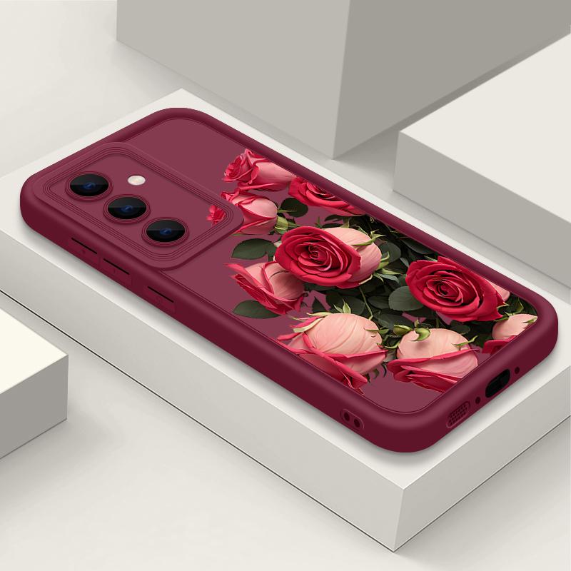 

Rose Flower Pattern Soft Phone Case For Samsung Galaxy A57 A37 A17 A56 A55 A36 A16 A15 A26 A35 A54 A14 Shockproof Silicone Cover Galaxy A37