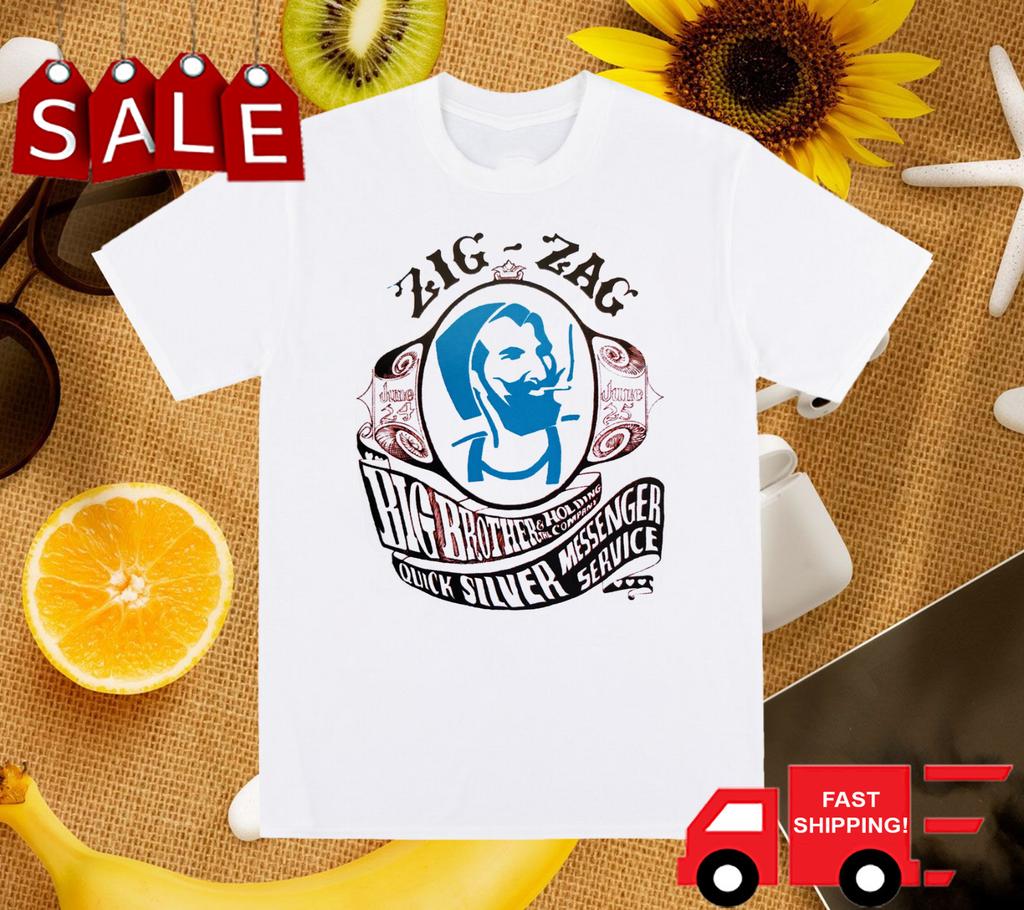 Zig-Zag Big Brother And The Holding Co T-Shirt Weiß Unisex S-5XL EM0911