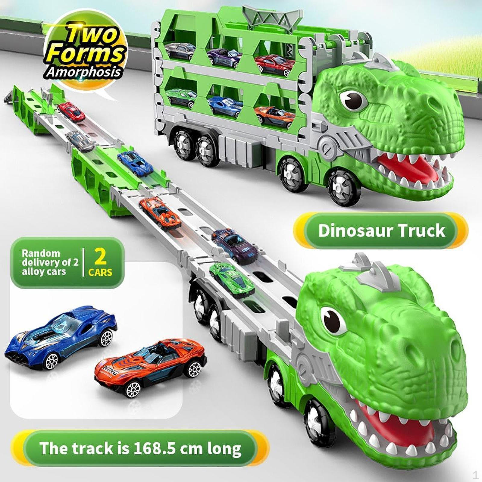 

Набор для транспортировки динозавров, игрушечный грузовик, новый складной механизм выброса для 12 Cars