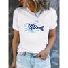 T-shirt da donna estive a maniche corte stampate, alla moda e casual, lavabili in lavatrice, vestibilità comoda, stampa piatta 2D