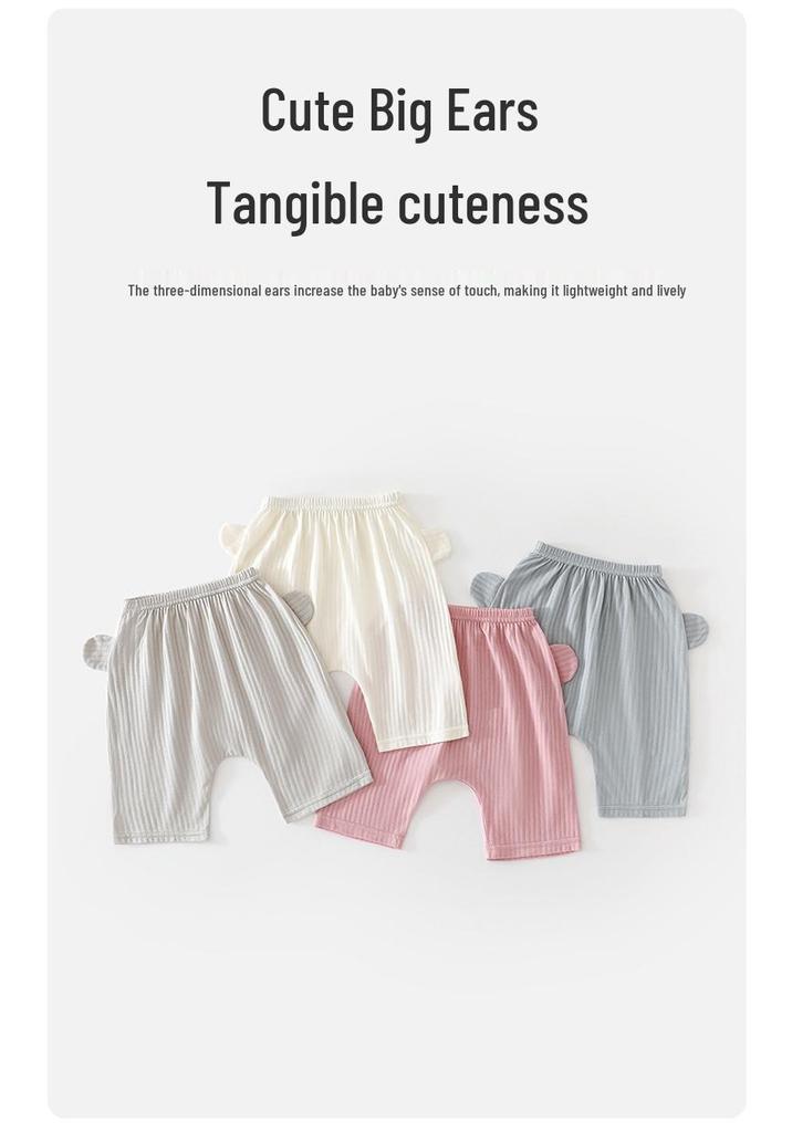 7-Sleeve Baby Pajama Set: Pure Cotton, Tagless, Breathable, Sweat-Absorbent, Unisex, Summer Two-Piece Base Layer