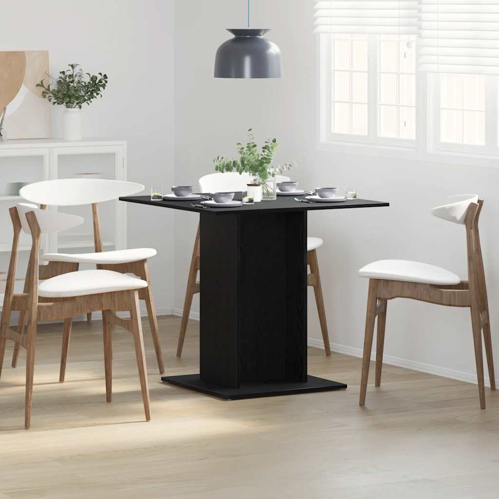 vidaXL Esstisch Schwarz Eichen-Optik 80x80x75 cm Holzwerkstoff schwarz