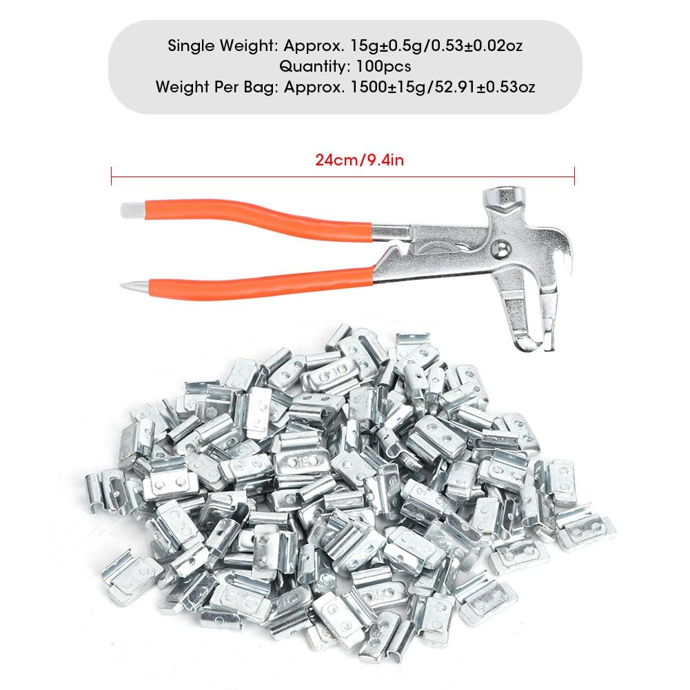 100pcs 15g 0.53oz PStyle Aluminium Alloy Clip On Balancing Wheel Weight Balancetire Repair with