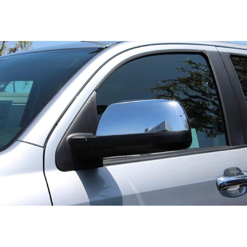 Chrome Side Mirror Upper Top Half Cover For 2007-2021 Toyota Tundra Sequoia