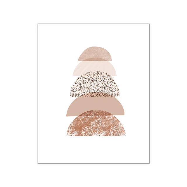 Mid Century Sun Moon Boho Wall Art Terracotta Abstract Landscape Canvas Print for Living Room and Bedroom Decor