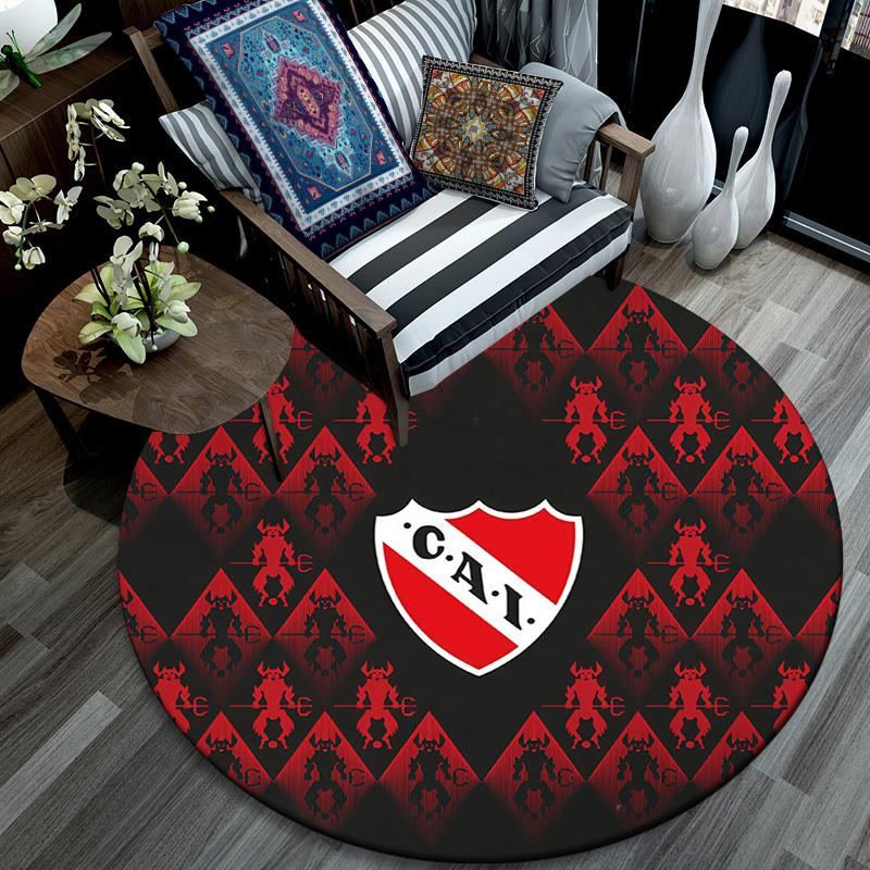 Club Atletico Independiente Round Area Rug,Carpet Rug for Living Room Bedroom Sofa Playroom Decor,Non-slip Floor Mat
