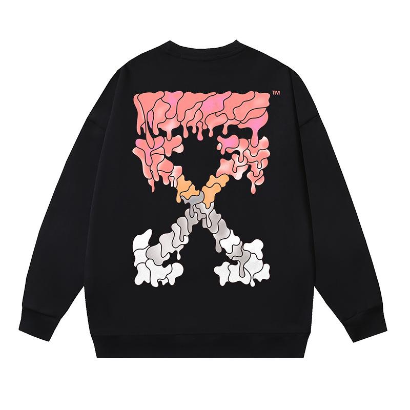 1238 Off-White 2026 Herbst/Winter Neu OW Geschmolzenes Pfeilmuster Herren und Damen Rundhals Hoodie
