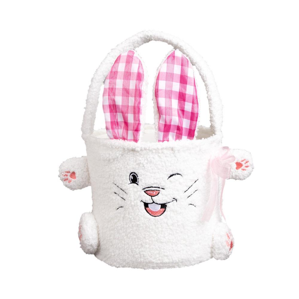 New Easter Rabbit Buckets Soft Cute Bunny Basket Long Ear Storage Bag Happy Easter