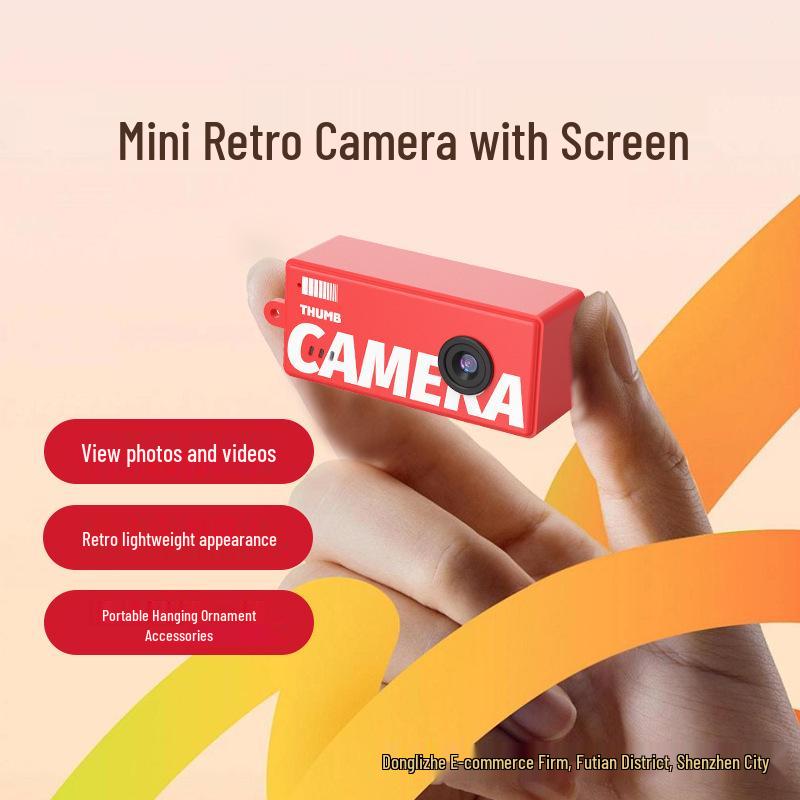 Mini Retro CCD Thumb Camera: HD Photo & Video, Portable, Pendant-Style, Perfect for Vlogging