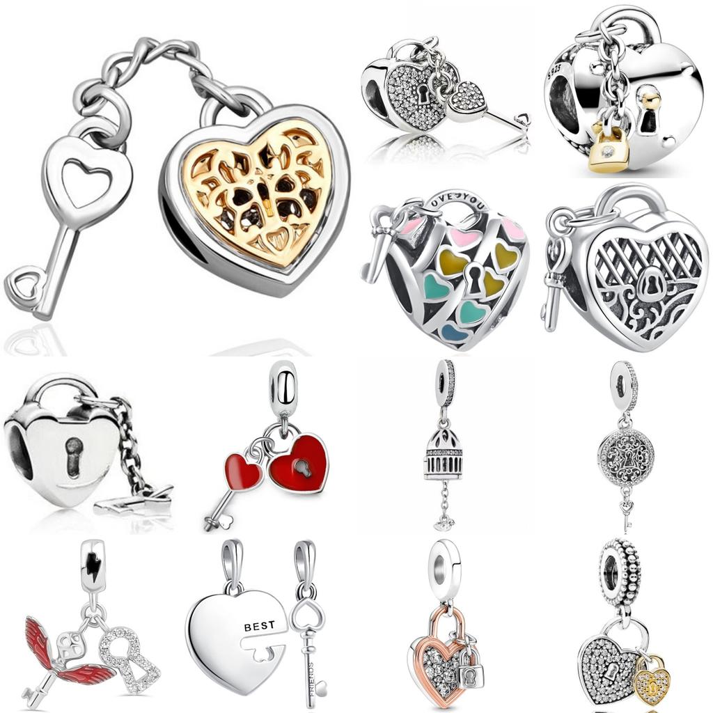 Beautifulcopper Keys And Locks New Pendant Fit Original Diy Bracelet Necklace Valentine'S Day Accessories Gift