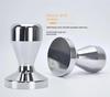 Stainless Steel Coffee Tamper with Wooden Handle & Threaded Powder Distributor