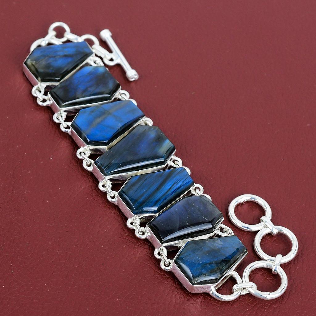Labradorite bracelet natural gemstone bracelet 925 sterling silver adjustable chain bracelet unique jewelry handmade bracelet wedding gifts