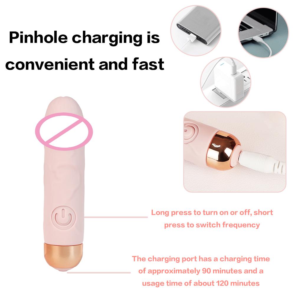 Simulation Penis 10-speed Mini Bullet Vibrator Clitoral Stimulator Vaginal Vibrator Massager Suitable for Female Sex Toys