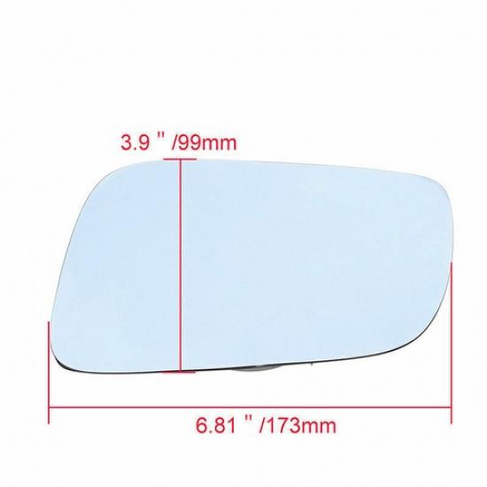 Front Left Heated Mirror Glass Lens For VW Jetta Golf MK4 Passat 1999-2004 Blue