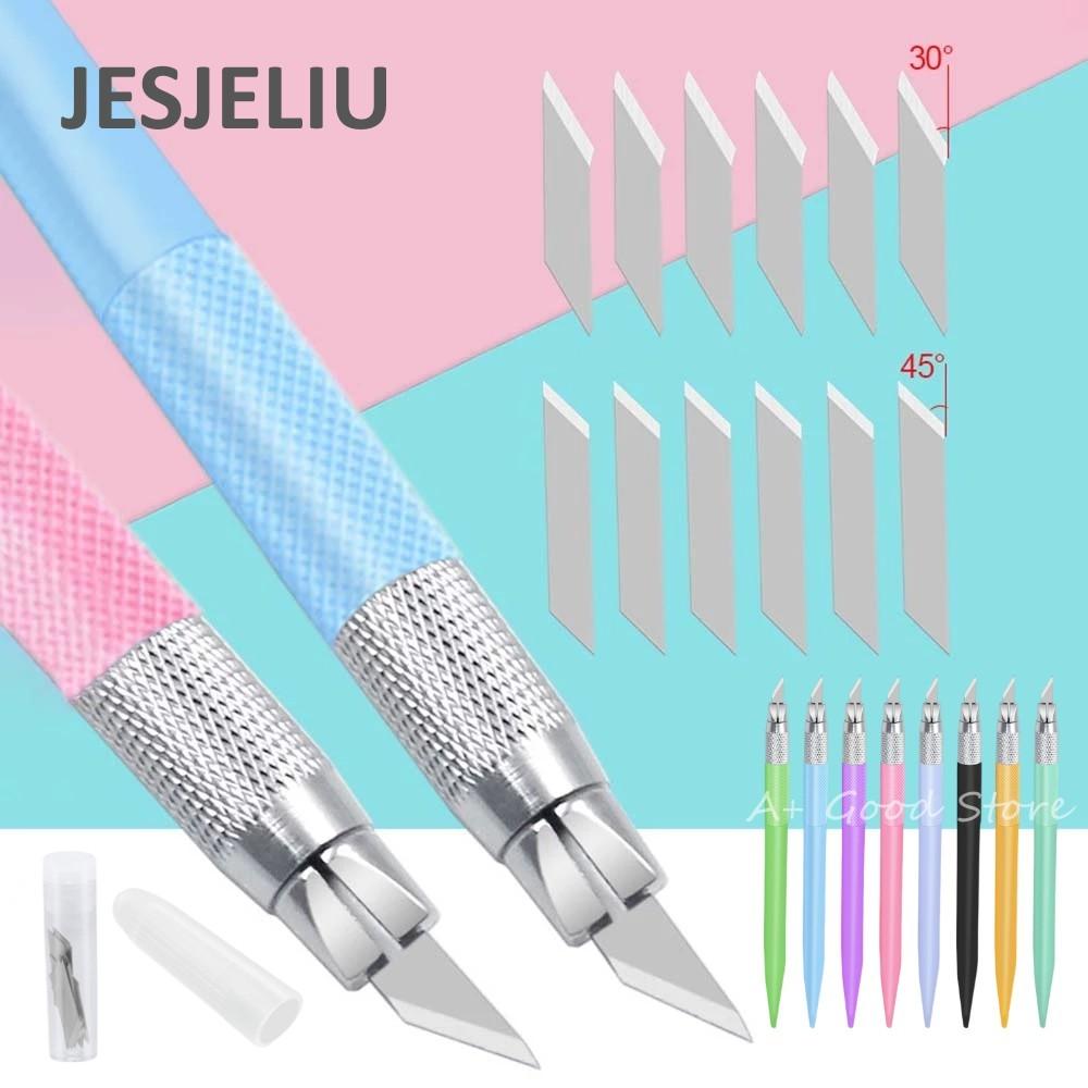 Univerzální řezací nůž s 12 čepelemi Pro scrapbooking DIY Ruční deník Řezačka papíru Umělecký řezák Gravírovací nástroje Kancelářské potřeby