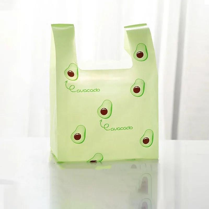 50Pcs Hand-carrying Shopping Packaging Bag Wedding Birthday Party Candy Gift Vest Bags Cute Fruit Packaging Bag Festive Supplies