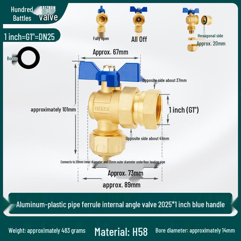 All-Copper Valve Manifold: Three-Way Union, Male/Female Thread Ball Valve for Underfloor Heating and Wall-Hung Boilers