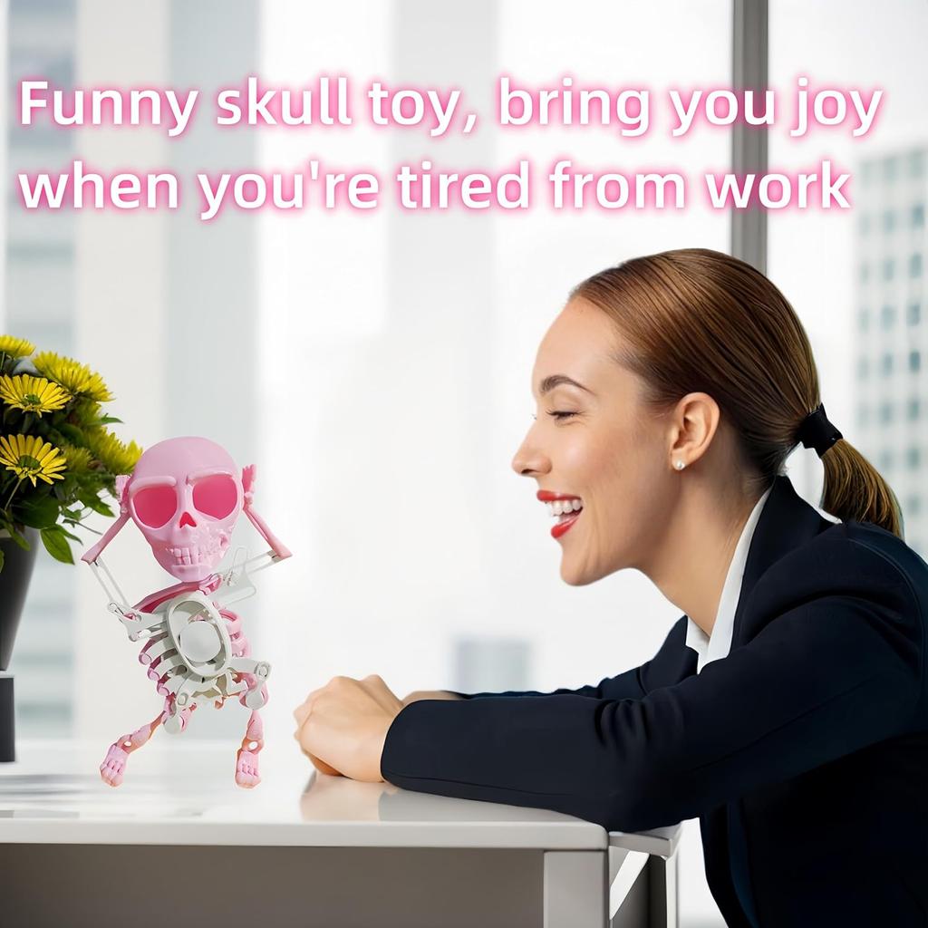 3D Skeleton Man Dancing Dancing Skull Ornament Dancing Character Scary Skeleton Novelty Tabletop Car Home Toy Decora