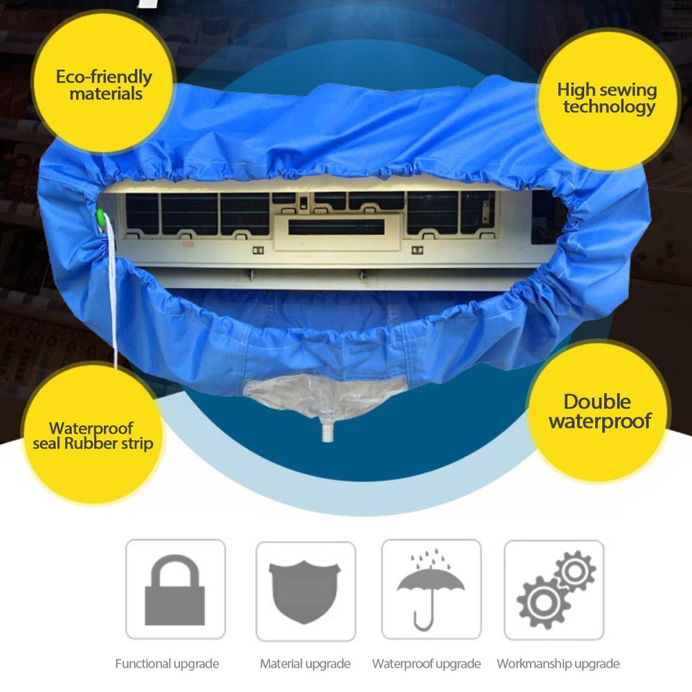 Air Conditioning Washing Cover Wall Mounted Air Conditioner Cleaning Protective Dust Cover Clean Tool with Tightening