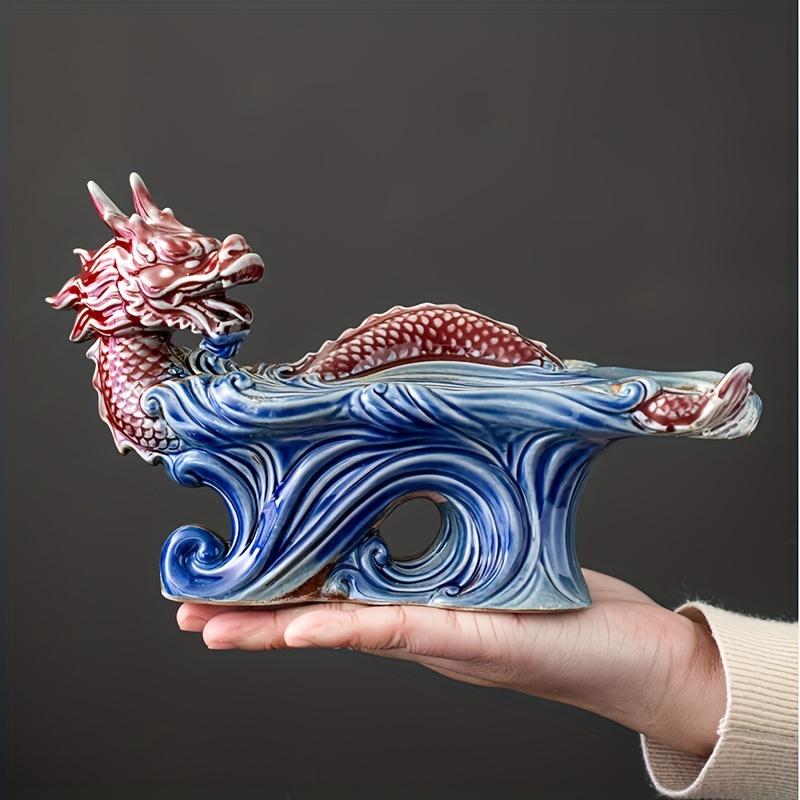 1 Set Of Kiln Ceramic Tea Set Dragon Semi-automatic Tea Set Lazy Tea Set Rotating Tea Set With Tray Chinese Kung Fu Tea Set Home Living Room Office Re