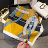 French light luxury chain small square scarf simulation silk printing silk scarf headscarf women's spring and summer scarf temperament scarf scarf new