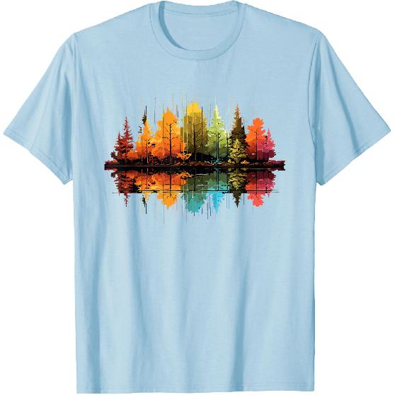 Nature Reflection Forest Trees Outdoor Wildlife T-Shirt